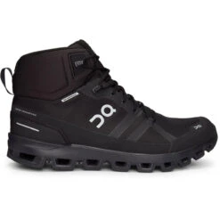 On Running Men's Cloudrock Waterproof -Sports Shoe Store Small PNG FW19 Cloudrock Waterproof All Black M Pack Shot 1